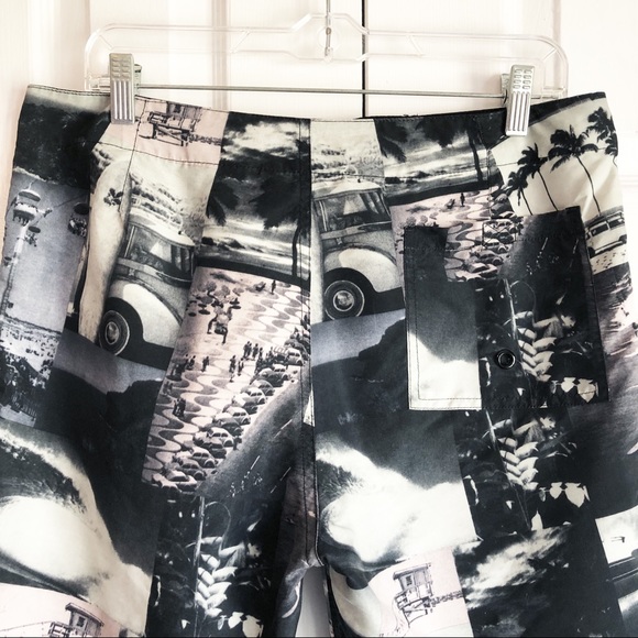 Adam Levine 70s Los Angeles California Collage Swim Trunks - Picture 14 of 16